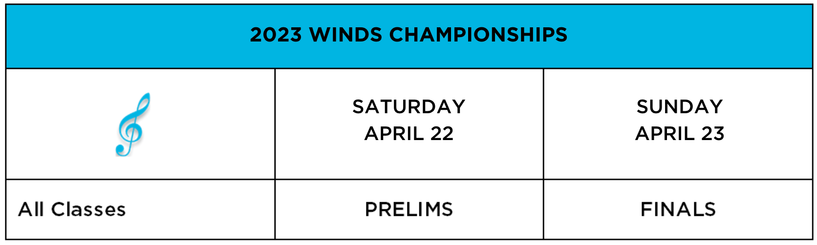 World Championships Schedules Winds WGI